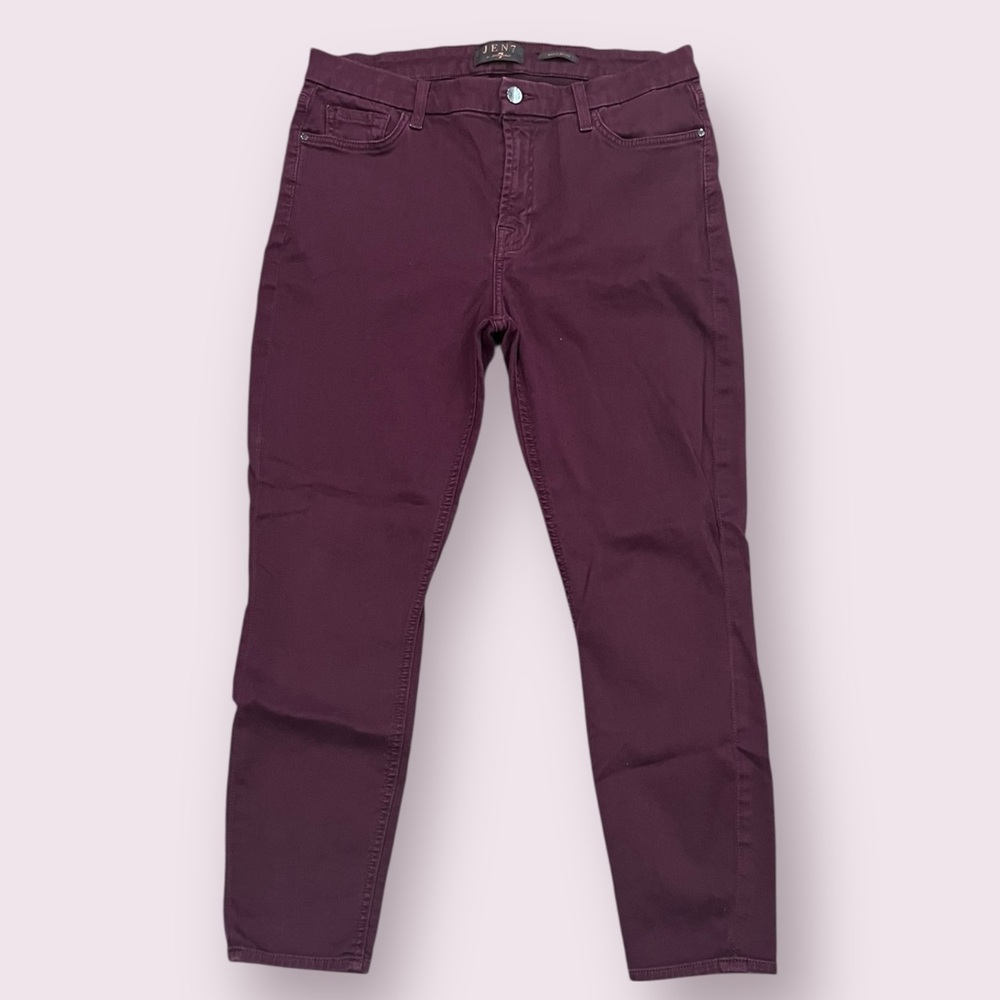 Jen7 by 7 For All Mankind Burgundy Ankle Skinny Jeans | Women’s Size 12 | purple